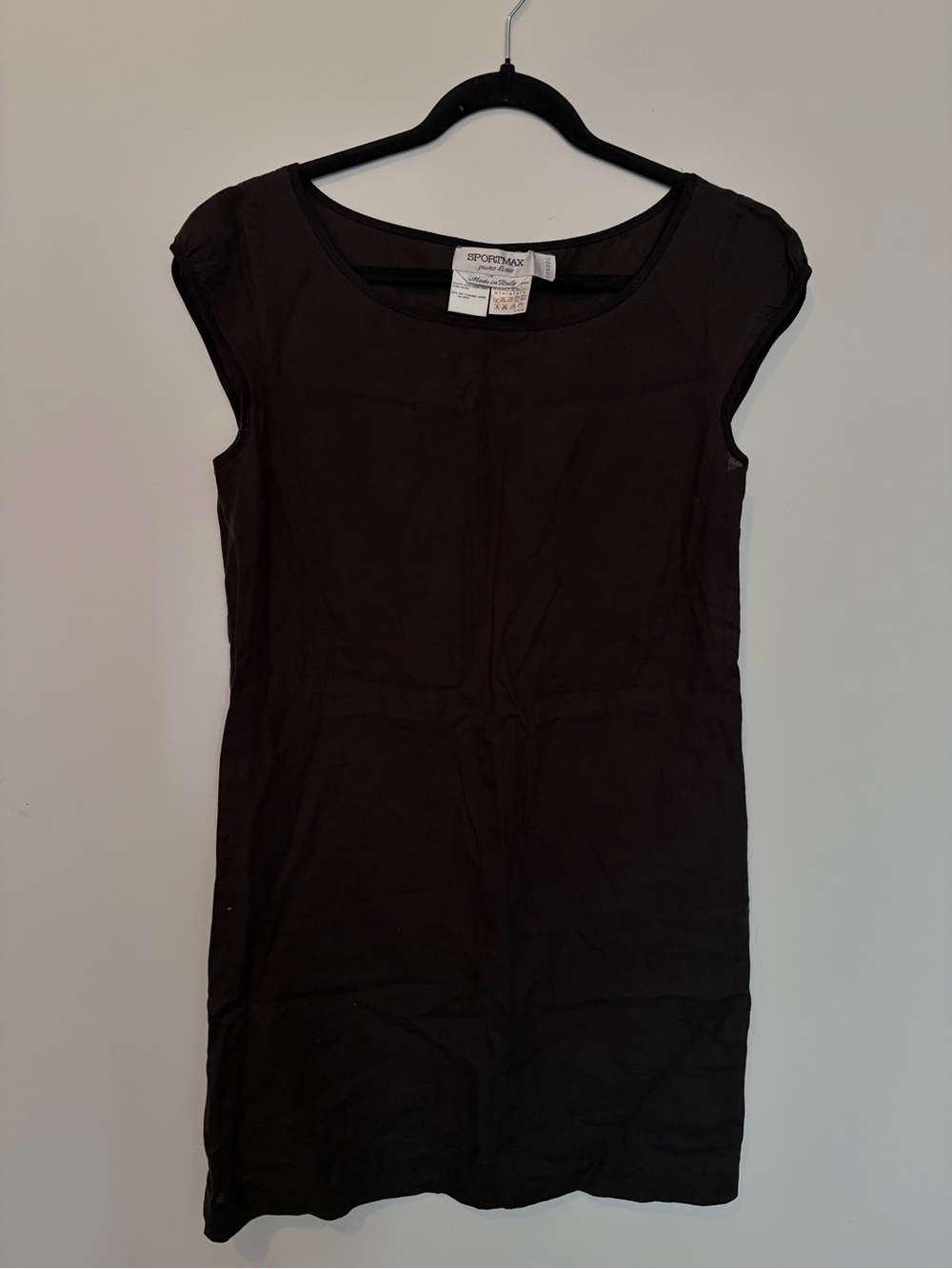 Sportmax 100% Flax Linen Black Dress - 10